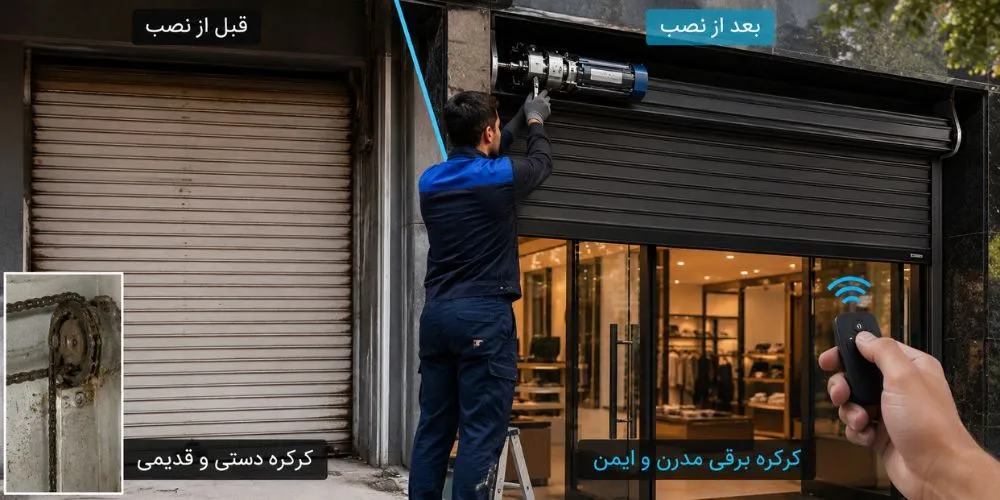برقی کردن کرکره قدیمی